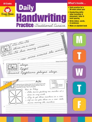 cover image of Traditional Cursive, Grades K-6
